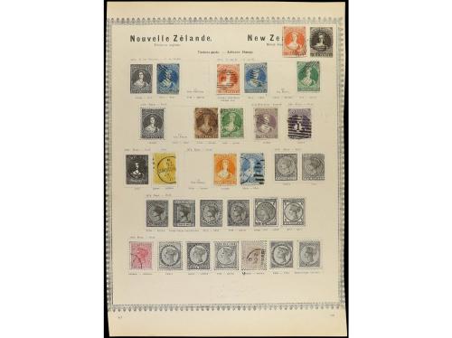 */° COLONIAS INGLESAS. 1850-85. Conjunto de 31 páginas de ál