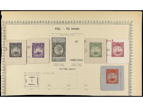 */° COLONIAS INGLESAS. 1850-85. Conjunto de 31 páginas de ál