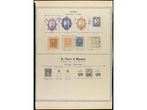 ° PARAGUAY. 1870-84. Dos páginas de álbum con sellos usados,