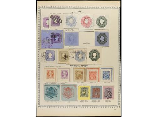 CHILE. 1853-85. Dos páginas de álbum con sellos usados, tamb