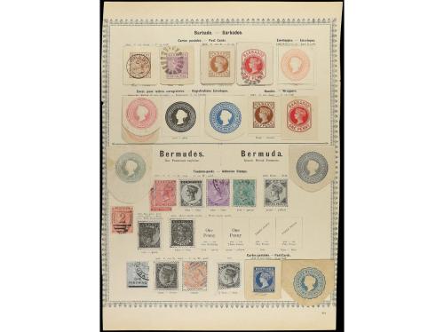 COLONIAS INGLESAS. 1852-85. BARBADOS y BERMUDAS. Dos páginas