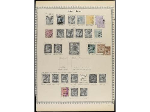 */° CEILAN. 1857-85. Cinco páginas de álbum con sellos nuevo