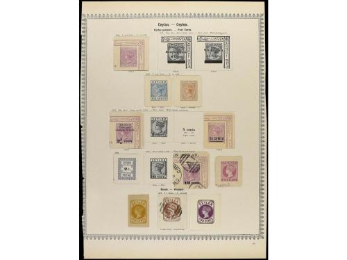 */° CEILAN. 1857-85. Cinco páginas de álbum con sellos nuevo