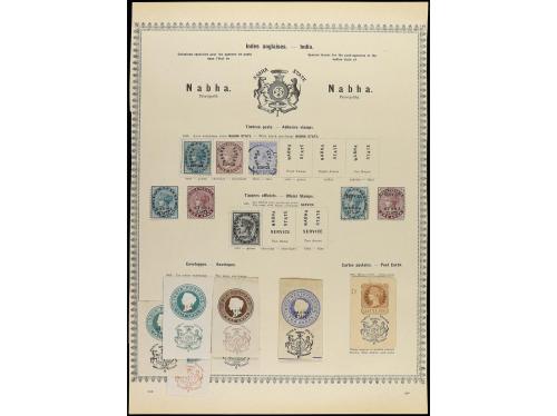 */° ESTADOS INDIOS. 1860-1890. Trece páginas de álbum con se