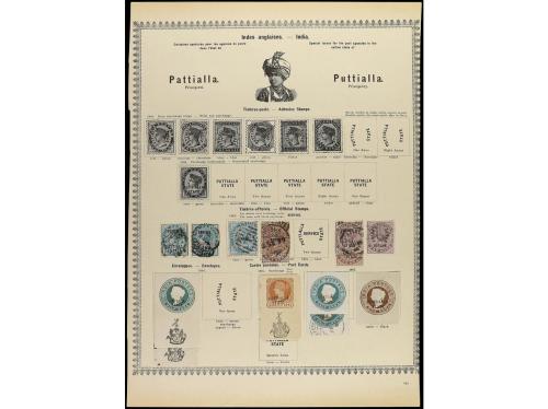 */° ESTADOS INDIOS. 1860-1890. Trece páginas de álbum con se