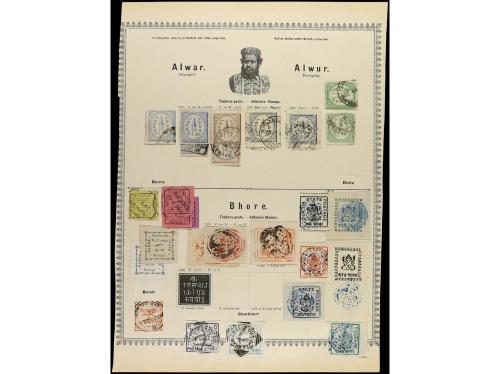 */° ESTADOS INDIOS. 1860-1890. Trece páginas de álbum con se