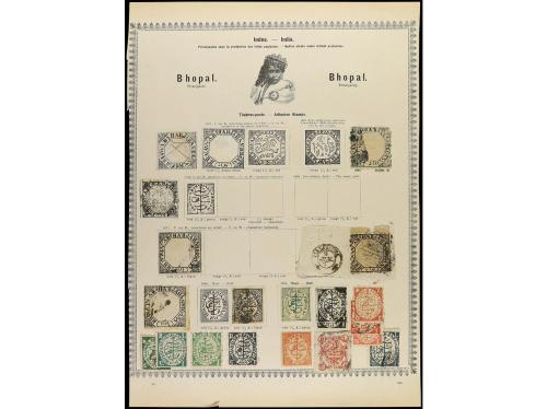 */° ESTADOS INDIOS. 1860-1890. Trece páginas de álbum con se