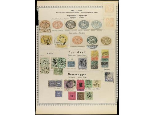 */° ESTADOS INDIOS. 1860-1890. Trece páginas de álbum con se