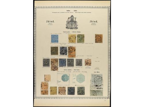 */° ESTADOS INDIOS. 1860-1890. Trece páginas de álbum con se