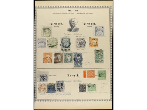 */° ESTADOS INDIOS. 1860-1890. Trece páginas de álbum con se