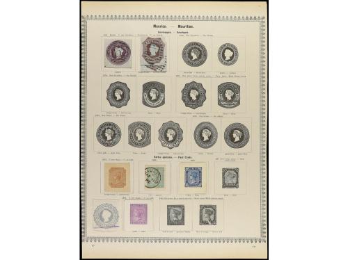 */° MAURICIO. 1858-85. Cuatro páginas de álbum con sellos nu