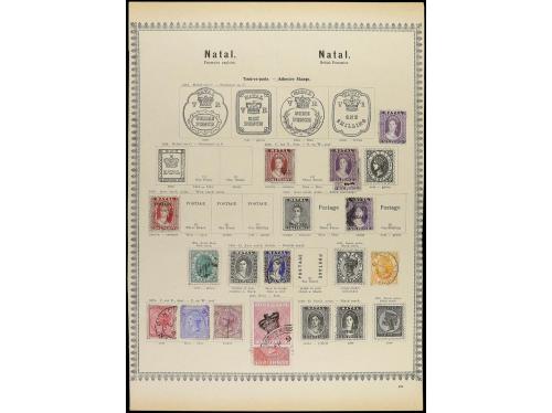 */° MAURICIO. 1858-85. Cuatro páginas de álbum con sellos nu