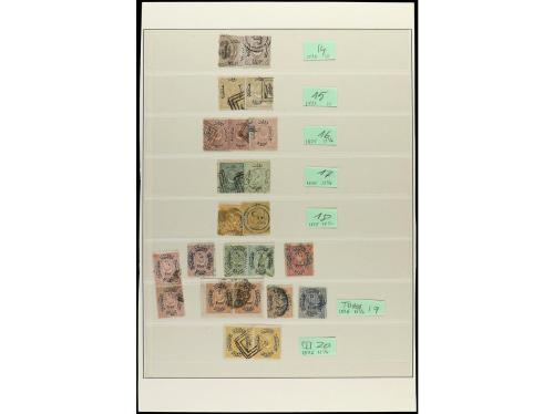 TURQUIA. 1865-82. Seis páginas de álbum con sellos en usado 