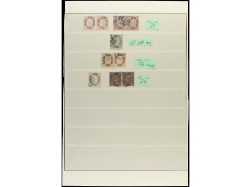 TURQUIA. 1865-82. Seis páginas de álbum con sellos en usado 