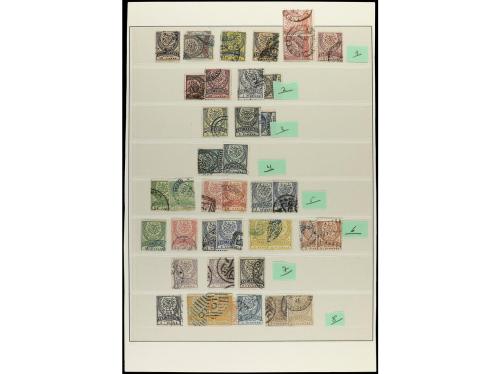 TURQUIA. 1865-82. Seis páginas de álbum con sellos en usado 