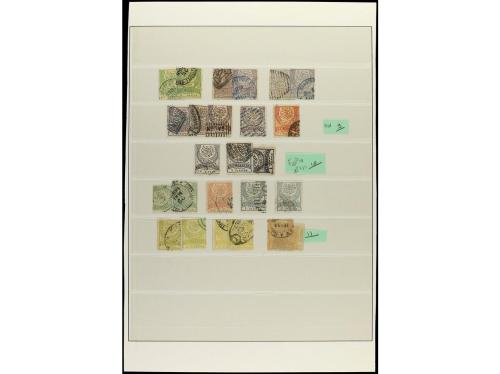 TURQUIA. 1865-82. Seis páginas de álbum con sellos en usado 