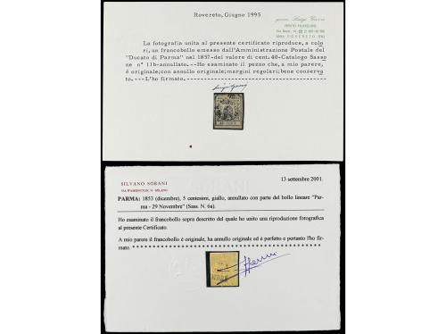 ° ITALIA ANTIGUOS ESTADOS: PARMA. 1852-59. Página de álbum c