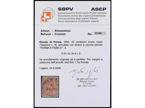 ° ITALIA ANTIGUOS ESTADOS: PARMA. 1852-59. Página de álbum c
