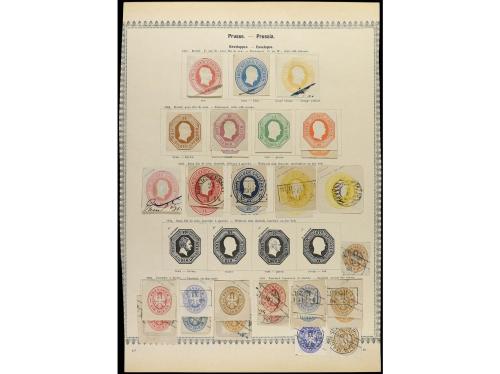 ° ALEMANIA ANTIGUOS ESTADOS: PRUSIA. 1850-67. Tres páginas d