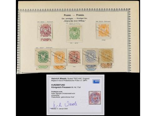 ° ALEMANIA ANTIGUOS ESTADOS: PRUSIA. 1850-67. Tres páginas d