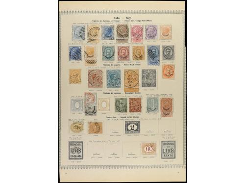 ° ITALIA. 1863-74. Tres páginas de álbum con sellos usados, 
