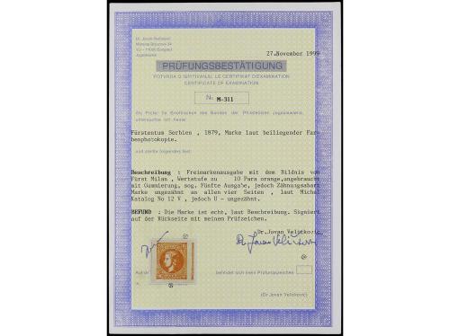 */° SERBIA. 1866-81. Tres páginas de álbum con sellos nuevos