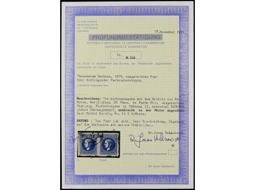 */° SERBIA. 1866-81. Tres páginas de álbum con sellos nuevos