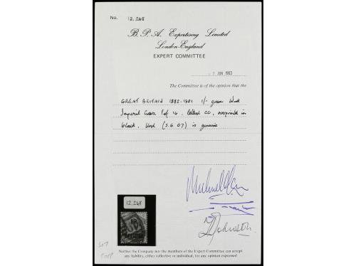 ° GRAN BRETAÑA. Yv. O 6. 1885. SERVICIO. 1 sh. verde. BONITO