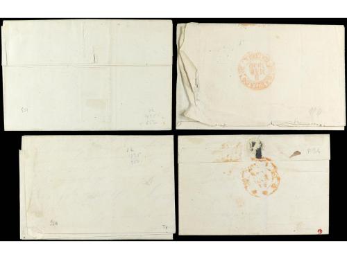 ✉ ESPAÑA. Ed. 1 y 1A. 1850. 6 cuartos negro. Tres cartas con