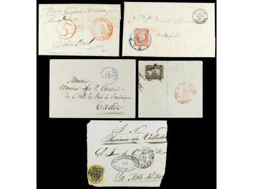 ✉ LOTES y COLECCIONES. ESPAÑA. Conjunto de 9 cartas o fragme