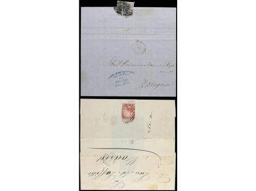 ✉ LOTES y COLECCIONES. 1857-80. ESPAÑA. CORREO INTERIOR. Con