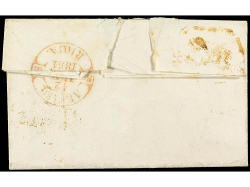 ✉ ESPAÑA. Ed. 6. 1851. POZA a ALFARO. 6 cuartos negro, mat. 