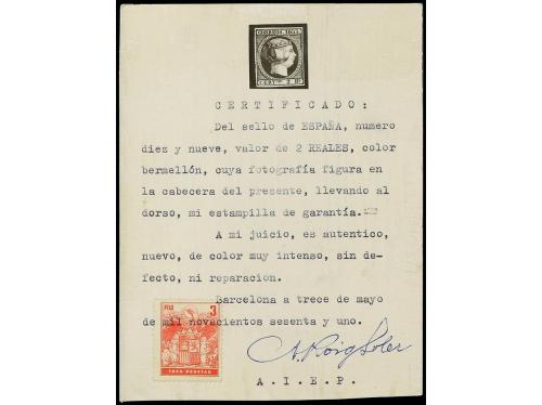 * ESPAÑA. Ed. 19. 2 reales bermellón. Muy buen ejemplar de m