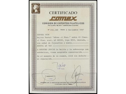 ** ESPAÑA. Ed. 760. HB. Aéreo + 5 pts. Leves adherencias al 