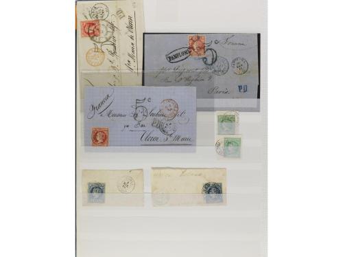 LOTES y COLECCIONES. 1855-1940. ESPAÑA. HISTORIA POSTAL y MA