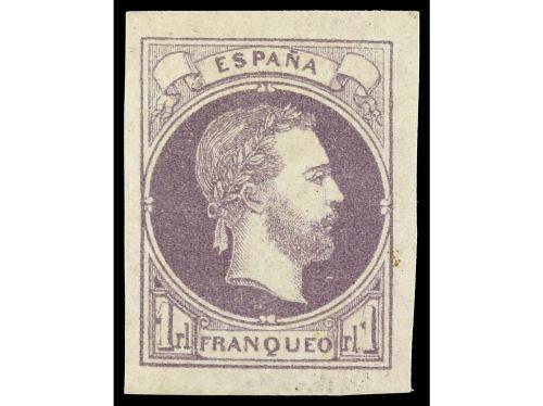 * ESPAÑA. Ed. 158. 1 real violeta. LUJO. Se adjunta Ed. */(*