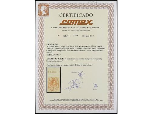 ** ESPAÑA. Ed. 280s. 10 pts. amarillo SIN DENTAR al dorso nu