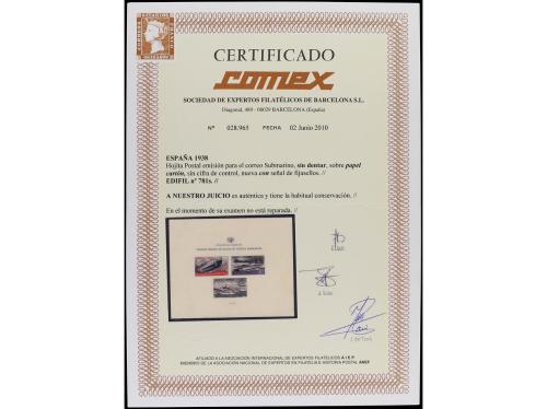 (*) ESPAÑA. Ed. 781s. HB SIN DENTAR sobre papel cartón. RARA