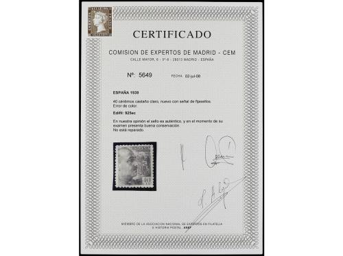 * ESPAÑA. Ed. 925ec. 40 cts. castaño claro ERROR de COLOR. R