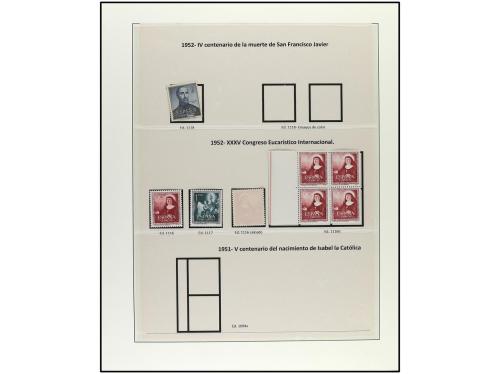 ESPAÑA. Ed. 1070/1179. EMISIONES DE 1950 a 1955. Trece págin