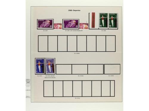 ESPAÑA. EMISIONES DE 1958 a 1960.Nueve páginas de álbum con 