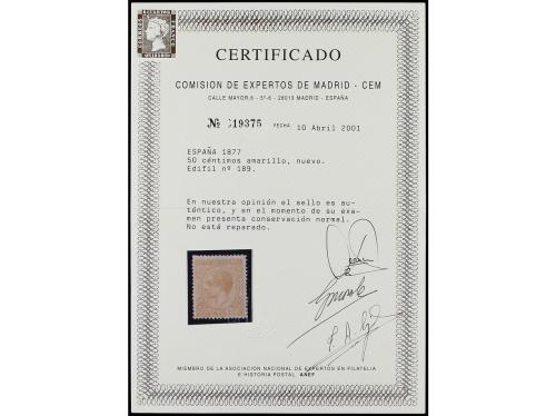 (*) ESPAÑA. Ed. 189. 50 céntimos amarillo. Muy buen color y 