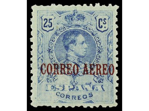 * ESPAÑA. Ed. 294hr. 25 cts. azul. Habilitación en ANVERSO y