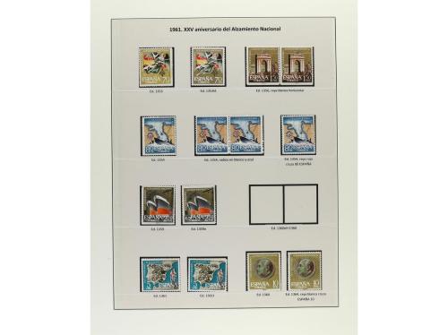 ESPAÑA. Ed. 1340/81. EMISIONES DE 1961. Seis páginas de álbu