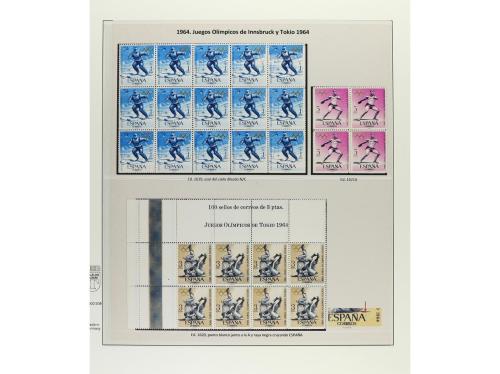 ESPAÑA. Ed. 1541/1695. EMISIONES DE 1964-65. Once páginas de