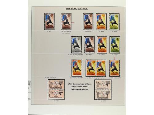 ESPAÑA. Ed. 1541/1695. EMISIONES DE 1964-65. Once páginas de