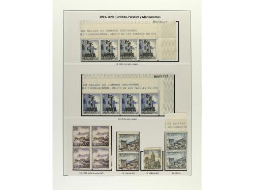 ESPAÑA. Ed. 1541/1695. EMISIONES DE 1964-65. Once páginas de