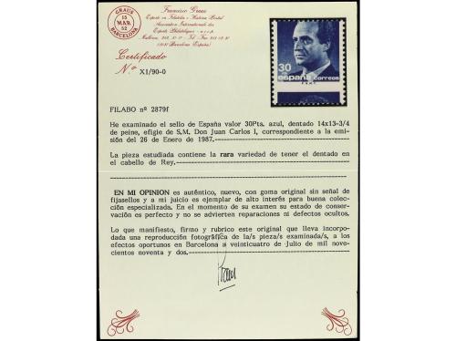 ** ESPAÑA. Ed. 2879 (9). JUAN CARLOS I. 30 cts. azul. 9 ejem