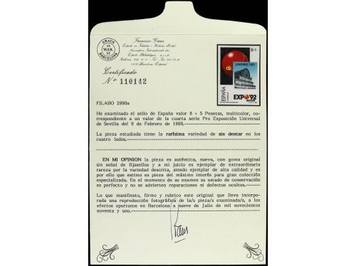 ** ESPAÑA. Ed. 2990s. EXPO'92. 8+5 pts. multicolor SIN DENTA