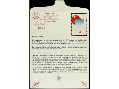 ** ESPAÑA. Ed. 2990. EXPO'92. 8 + 5 pts. multicolor FALTA EL